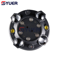 YUER™️ RGBW LED Efecto 4 en 1 Haz de lavado Láser estroboscópico Control remoto DMX Sonido Música Rotación infinita Fiesta Boda Iluminación de escenario en movimiento 