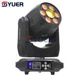 YUER™️ 6×4W Dyeing 4in1+150W LED Spot Moving Head Light For DJ Disco Stage Wedding Party Lighting Show Bar Party Club