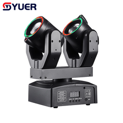 YUER™️ NOUVEAU Lyre à double tête 6X10W RGBW 4en1 avec anneau LED 2 lasers rouges 50mw + 2 lasers verts 50mw Effet DMX512 pour DJ Discothèque Fête Éclairage Scène Effet Veilleuse Club Bar