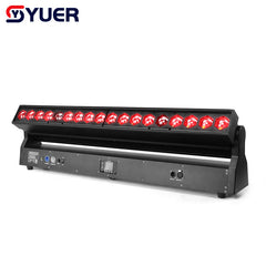 YUER™️ Copia ROBE 18x40W RGBW LED BARRA ZOOM Control de punto de escaneo Cabeza móvil Luz de haz para fiestas KTV Discoteca DJ