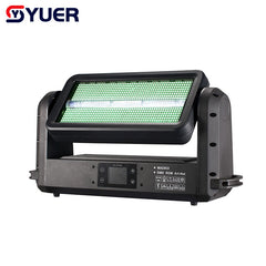 Foco estroboscópico YUER™️ Ip65 a prueba de agua con cabeza móvil, control de punto RGB 3 en 1, luz estroboscópica LED de efecto de escenario, DMX inalámbrico, proyector de inundación para DJ y discoteca