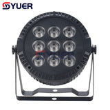 YUER™️ 9x6W RGBW LED Flat Colorful Par Light With Remote Control DMX512  Control For DJLive Disco Family Party Bar Stage Effect Light