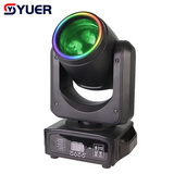 YUER™️ LED 200W Beam Moving Head Light With Ring 6+12 Prisms+Rainbow Effect Voice Control DMX512 For DJ Stage Bar Disco Strobe