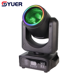 YUER™️ LED 200W Beam Moving Head Light With Ring 6+12 Prisms+Rainbow Effect Voice Control DMX512 For DJ Stage Bar Disco Strobe