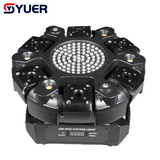 YUER™ 6x500mw R Laser 91 magic Strobe Battle Shadow Six Arm Laser Moving Head Effect Light With Iridescent Light Strips White/Gold Strobe RG Laser Wash Effect DMX512 Sound Control For DJ Disco Bar KTV