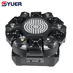 Laser 6x500mw YUER™ R 91 Effet stroboscopique magique Laser Shadow Battle Six bras Lumière à tête mobile avec bandes lumineuses irisées Stroboscope blanc/or Laser RG Effet Wash DMX512 Contrôle sonore Pour DJ Disco Bar KTV