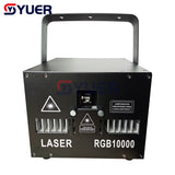 YUER™️ 30Kpps 10W Full Color RGB Laser Light DMX512 Animation Pattern Scan Effect Laser Projector For DJ Disco Wedding Music Party Bar