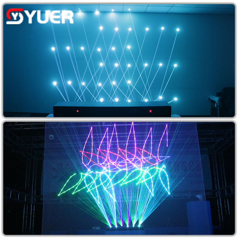 Scanner Light Animation YUER™ 6 Heads RGB Laser 6x2W Beam Scanner Animation Laser Projector Fo ...