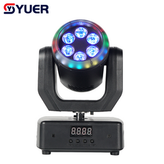 YUER™ 6x8W RGBW 4in1 Moving Head Light With Ring Wash Effect DMX512 Remote Control For DJ Disco Wedding Event Party Bar Club