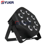 YUER™️ Wireless Remote Control LED Par 9x10W RGBW 4IN1 LED Wash Light Stage DJ Party Uplighting No Noise Remote Control Night Lights