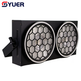 YUER™️NEW LED 2Eyes 2x100W COB Blinder Light With Ring +48X0.2W RGB Voice Control DMX512 For DJ Disco Party Stage Effect Lighting Night Club Bar Light