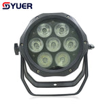 YUER™️ LED Waterproof Flat Par 7x18W RGBW 4IN1/RGBWA 5IN1/RGBWA+UV 6IN1 Lighting Strobe DMX512 For Disco DJ Music Party Club Dance Floor Bar Stage