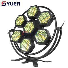 YUER™️ New Stage Light 7X100W LED Pixel Retro Light Background Light dj Nightclub bar Light 7pcs 100W warm white COB LED + 168pcs 0.3W RGB 3IN1 5050 LED