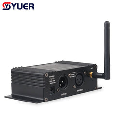 YUER™️ Transmisor receptor inalámbrico 2.4G DMX 512 con pantalla LCD y potencia ajustable para luces de cabeza móvil de discoteca y DJ