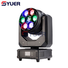 YUER™️ Nouveau 6x40W Pixels contrôle RGBW 4in1 LED abeille tête mobile lavage lumière Zoom Dmx Dj Disco théâtre scène fête effet lumières 