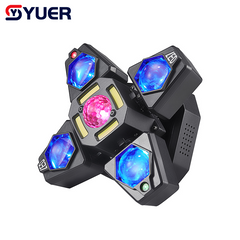 YUER™ 16x3W +10W RGBW +4x5W White Strobe +Red Green Laser 4Arm Moving Head Light Beam Laser Strobe Effect DMX512 Sound Control For DJ Disco Party Bar Club Wedding Stage Effect Lighting