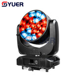 YUER™️ 19X40W Bee Eye Zoom RGBW Moving Head Light DMX512 21/23/35/78/92/97/99CH Beam Pattern Effect DJ Disco Stage Wedding Party Bar