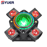 YUER™ Stage Effect Lighting 5x10W RGBW LED RG Laser 2x10W White Strobe RGB Ring Moving Head Party Dj Disco Club Stage Lighting