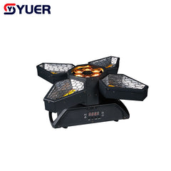 Foco móvil LED YUER 300W Retro Bee Eye 4 en 1, efecto de fondo mixto colorido, control DMX y por sonido para DJ, fiestas y espectáculos de discoteca