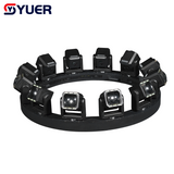 YUER™️LED 12X80W RGBW 4IN1 Infinite Lifting Ring Moving Head Beam Light With 432X3W Warm White+432X3W White Strobe Effect RDM DMX512 For Dj Disco Party Wedding