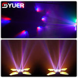 YUER 300W LED Retro Bee Eye Moving Head Light 4 in 1 Background Mixed Colourful Effect DMX Sound Control for DJ Party Disco Show