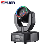YUER™️ Mini Moving Head Laser Light With LED Ring 1X50mw Red+1X50mw Green+1X50mw Blue DMX512 For DJ Disco Party Stage Effect Lighting Night Club Bar Light