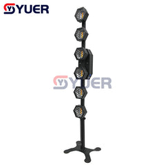 YUER™️ Nuevo LED 6x50w Ámbar de alto brillo + 72PCS RGB LED DMX Iluminación de escenario retro Luz de fondo de fiesta para conciertos, bodas, eventos y espectáculos 