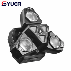 YUER™ 3x3W Red +3x3W Green +3x3W Blue +3x3W White +3x10W Golden Strobe +Green Laser Dynamic 3-Arm Light Beam Laser Strobe Effect DMX512 For DJ Disco Party Bar Club Wedding Stage Lighting