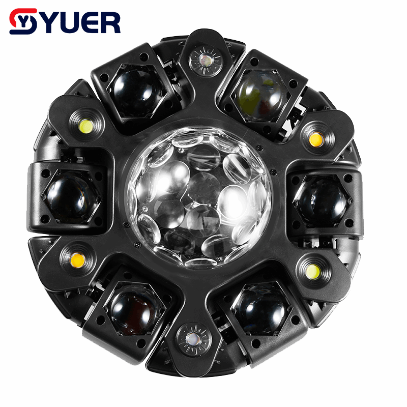 YUER™ 6x10W RGBW Beam Battle Shadow Six Arm Magic Ball Moving Head Effect Light With White/Gold Strobe RG Laser Kaleidoscope Effect DMX512 Sound Control For DJ Disco Bar KTV Club