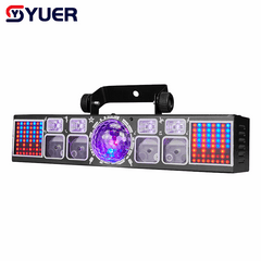 YUER™ 3x3W RGB +4Pcs 3x3W White/UV +64x0.3W 5050 LED Bracket Light Wash Magic Ball Effect DMX512 Remote Control For DJ Disco Party Bar Club Wedding Stage Lighting