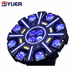 YUER™ 12x10W RGBW LED Bee Eye 8 Arm Little Diamond Moving Head Light RG Laser 9 RGB Light Strips With Wash Effect DMX512 For DJ Disco Party Bar Club Wedding Stage Lighting