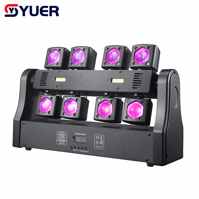 YUER™ 32x3W RGBW 4in1 +2x5w Gold Strobe +RG Laser 8 Arm Moving Head Light Beam Laser Strobe Effect DMX512 Sound Control For DJ Disco Party Bar Club Wedding Stage Effect Lighting
