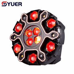 YUER™ 10x10w RGBW Beam 6-Arm Super Bee Eye Donkey Kong Moving Head Effect Light With Iridescent Light Strips White/Gold Strobe RG Laser Effect DMX512 Sound Control For DJ Disco Bar KTV