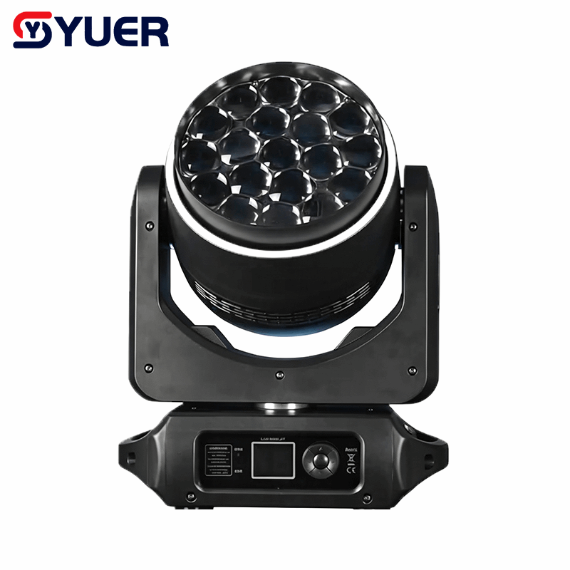 YUER™ 19x15W RGBW 4in1 Bee Eye Moving Head Light With Ring Wash Zoom Effect DMX512 RDM Control For DJ Disco Party Bar Club Wedding Stage Lighting