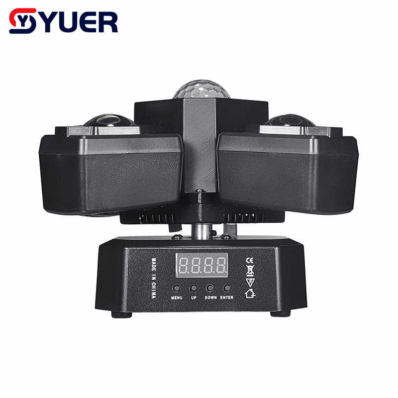 YUER™ 16x3W +10W RGBW +4x5W White Strobe +Red Green Laser 4Arm Moving Head Light Beam Laser Strobe Effect DMX512 Sound Control For DJ Disco Party Bar Club Wedding Stage Effect Lighting