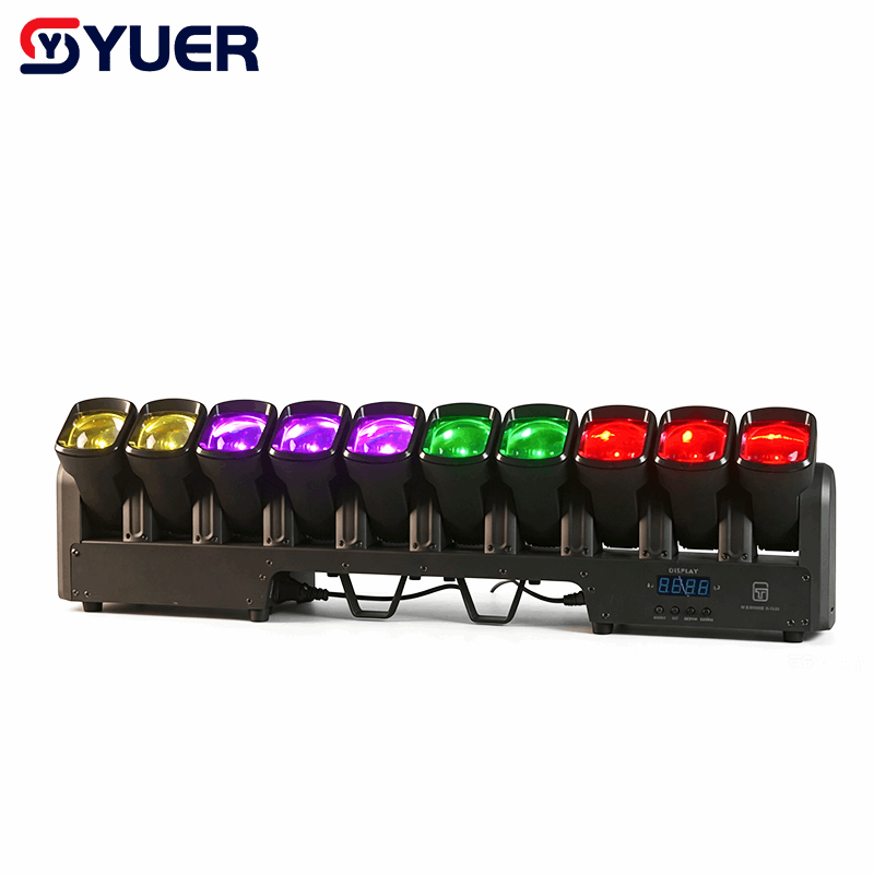 YUER™ 10X40W LED RGBW 4in1 Swing Beam 10 Head Moving Head Light DMX512 For DJ Disco Bar Live Show Concert Stage Lighting