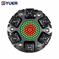 YUER™ 6x500mw R Laser 91 magic Strobe Battle Shadow Six Arm Laser Moving Head Effect Light With Iridescent Light Strips White/Gold Strobe RG Laser Wash Effect DMX512 Sound Control For DJ Disco Bar KTV