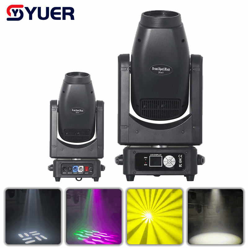 YUER™ 300W LED Beam Spot Wash 3in1 Moving Head Light Frost Zoom Rainbow Effect Gobo Light DMX512 For DJ Disco Party Bar Club Stage Lighting