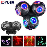 YUER™ 3 Head Beam Moving Head Light 12x10W CREE 4IN1 + RGB laser + 144 pcs 5050RGB lamp beads DMX stage lighting suitable for Dj disco party KTV club indoor light