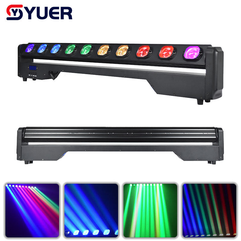 YUER™️ NEW 10x30W RGBW LED Rotating beam Moving Head Light