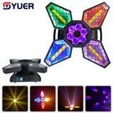 YUER 300W LED Retro Bee Eye Moving Head Light 4 in 1 Background Mixed Colourful Effect DMX Sound Control for DJ Party Disco Show