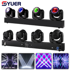 Barra de luz de cabeza móvil de haz LED YUER™ 4x80W RGBW 4 en 1 con anillo DMX512, iluminación de escenario con efectos para DJ, discotecas, bodas y fiestas