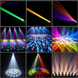 YUER™ 350W 17R Beam Spot Moving Head Light With Aperture DMX Stage Lighting Projector Rainbow Atomization Zoom effect for DJ Disco Party Concert Club
