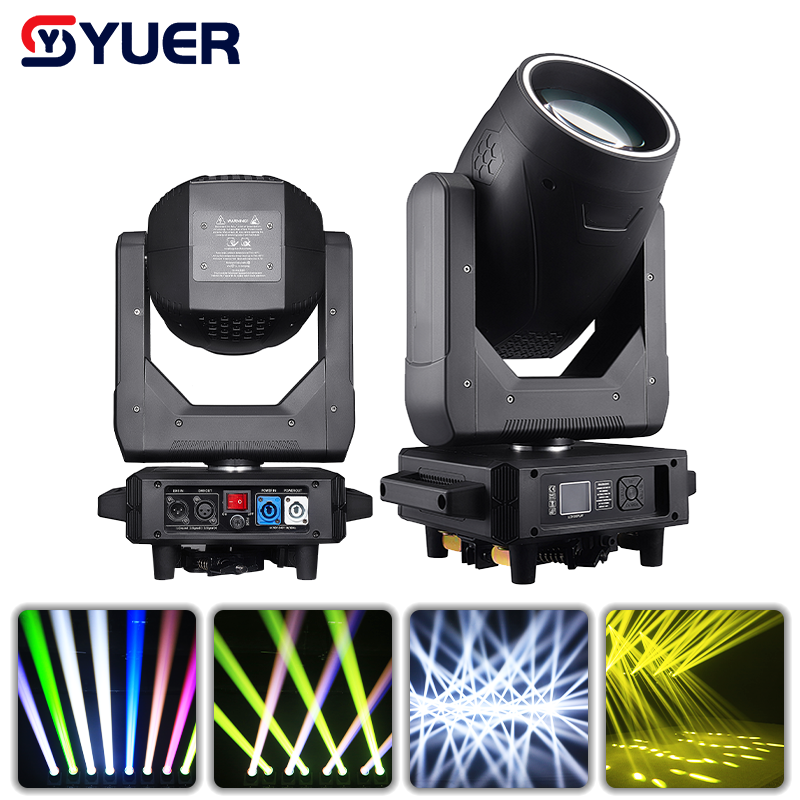 YUER™ 380W Bulb Moving Head Light With Ring Frost Rainbow Focus 2 Prisms Effect DMX512 For DJ Disco Party Bar Club Wedding Stage Effect Lighting