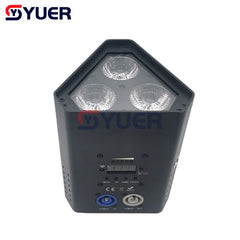 YUER™️ Mini luz par LED 54W DMX inalámbrica RGBWA-UV 6 en 1 para luces LED de escenario para fiesta de DJ Lavado LED Batería de control remoto inalámbrico de 2,4 Ghz 