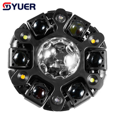 YUER™ 6x10W RGBW Beam Battle Shadow Six Arm Magic Ball Moving Head Effect Light With White/Gold Strobe RG Laser Kaleidoscope Effect DMX512 Sound Control For DJ Disco Bar KTV Club