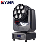 YUER™️ 7x40W Beam Stage Moving Head light Electronic Zoom LED RGBW  Wedding Party Bee Eye Effect DMX Music Control Dj Disco RDM Bar Lamp