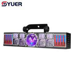 YUER™ 3x3W RGB +4Pcs 3x3W White/UV +64x0.3W 5050 LED Bracket Light Wash Magic Ball Effect DMX512 Remote Control For DJ Disco Party Bar Club Wedding Stage Lighting