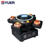 YUER™️ NEW LED 4X10W RGBW 4 Moving Head Beam Light DMX512 Controlled With Ring RG Laser Strobe Effect Disco Music Dance Bar Party Light