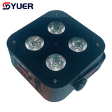 YUER™️ Battery LED Par Light 4X15W RGBWA UV 6IN1 DMX512 Control DJ Party Disco Wedding KTV Battery Stage Light